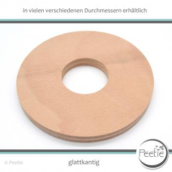Preview: 1x Holzring Holz-Ring Buche Sperrholz 10 mm naturbelassen, unbehandelt glattkantig